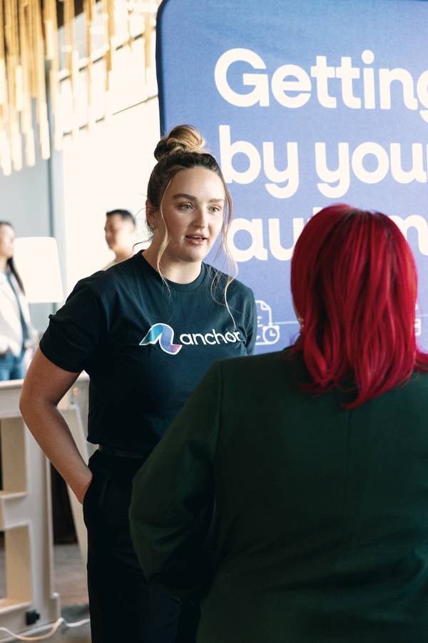 An Anchor team member connecting with an attendee at WAVE-Seattle